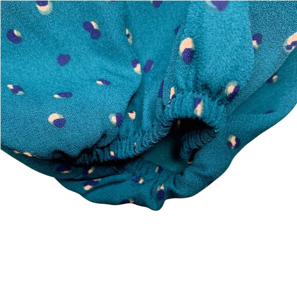 Andree by Unit long sleeve tiered dress teal green printed size large - Picture 10 of 12